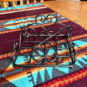 Vintage Wrought Iron Decorative Metal Heart Shaped Napkin Holder